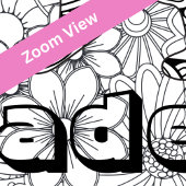 Aangepaste naam Giant Cat Mandala Floral Coloring Poster