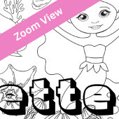 Aangepaste naam Giant Mermaid Kinderen Kleurplaten Poster