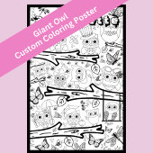 Aangepaste naam Giant Uil Kleurplaten Posters voor