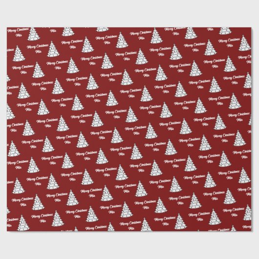 Aangepaste naam Gift Wrap | Merry Christmas Gift W Cadeaupapier (Vlak)