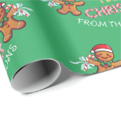 Aangepaste naam Gingerbread Man Vrolijk Kerstfeest Cadeaupapier (Rol Hoek)