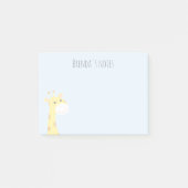Aangepaste naam Giraffe glimlachen Licht Blauw 4x3 Post-it® Notes (Voorkant)