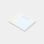 Aangepaste naam Giraffe glimlachen Licht Blauw 4x3 Post-it® Notes (Schuin)