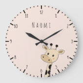 Aangepaste naam Giraffe Kids Grote Klok (Voorkant)