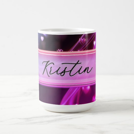 Aangepaste naam Girl Power Glas | Gepersonaliseerd Koffiemok (Center)