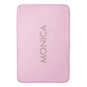 Aangepaste naam girly roze badmat (Voorkant Verticaal)