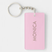 Aangepaste naam girly roze sleutelhanger (Voorkant)