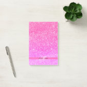 Aangepaste Naam Glamour Girl Hot Pink Glitter Post-it® Notes (Kantoor)