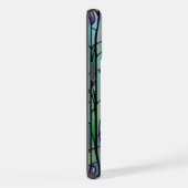 Aangepaste Naam Glas in lood Bloemen Hummingbird iPhone Hoesje (Rechterkant)