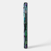 Aangepaste Naam Glas in lood Bloemen Hummingbird iPhone Hoesje (Linkerkant)