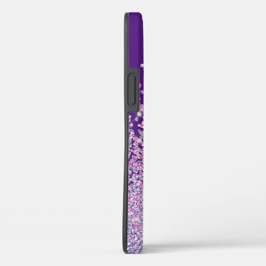 Aangepaste naam glitter roze paarse sparkle chic Case-Mate iPhone case (Achterkant / Rechts)