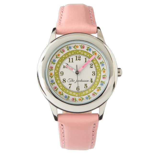 Aangepaste naam Glitter Strap Kinder horloge (Voorkant)