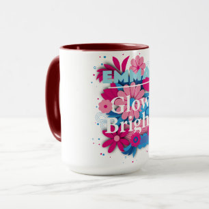 Aangepaste naam Glow Bright Floral Mok