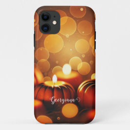 Aangepaste naam Glowing Pumpkins Autumnal Bokeh Ef Case-Mate iPhone Case