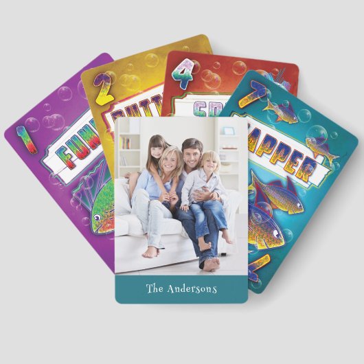 Aangepaste naam "Go Fish" Foto speelkaarten (Achterkant)