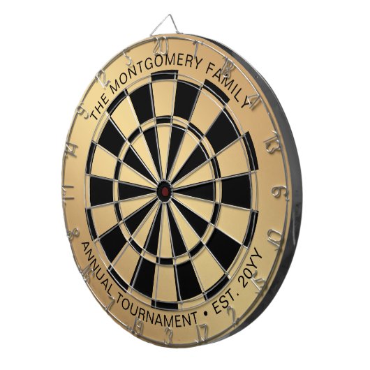 Aangepaste naam Gold Black op maat Dartbord (Voorkant Rechts)
