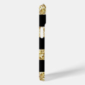 Aangepaste naam Gold Glitter Black Stripes Case-Mate iPhone Case (Achterkant / Rechts)