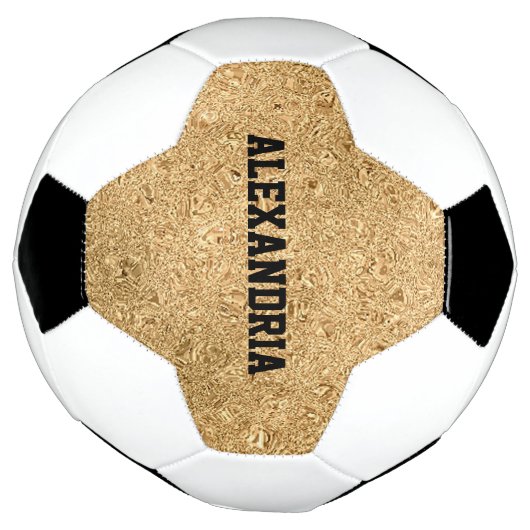 Aangepaste naam Gold Glitter Folie Sparkle Voetbal (Gedraaid)