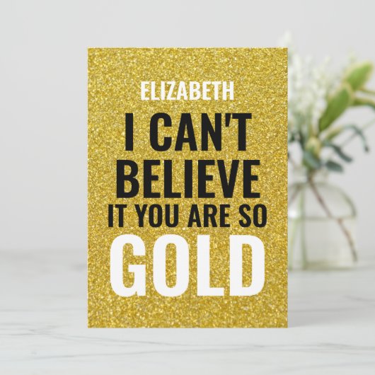 Aangepaste naam Gold Modern 50e verjaardag (Staand voorkant)