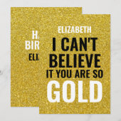 Aangepaste naam Gold Modern 50e verjaardag (Voorkant / Achterkant)
