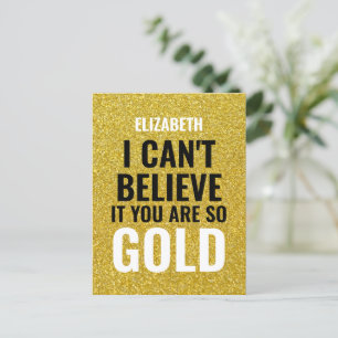 Aangepaste naam Gold Modern 50e verjaardag Briefkaart