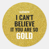 Aangepaste naam Gold Modern 50e verjaardag Ronde Sticker (Voorkant)