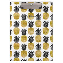 Aangepaste naam Gold Pineapple Padfolio Mini Clipb