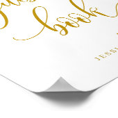 Aangepaste naam Gold Script Guest Book Sign 8x10" Poster (Hoek)