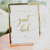 Aangepaste naam Gold Script Guest Book Sign 8x10" Poster