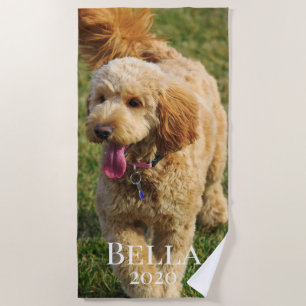 Aangepaste naam Golden Doodle Dog Strandlaken
