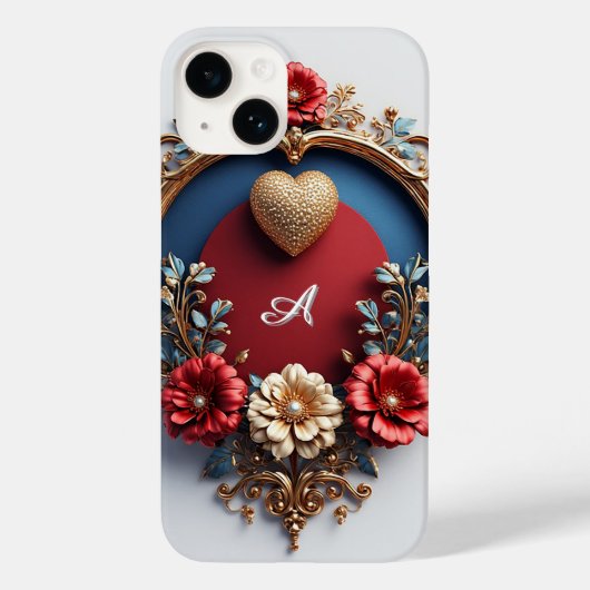 Aangepaste naam Golden Heart Glow ✨ Parel Chic Case-Mate iPhone Case (Achterkant)