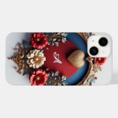 Aangepaste naam Golden Heart Glow ✨ Parel Chic Case-Mate iPhone Case (Achterkant (horizontaal))