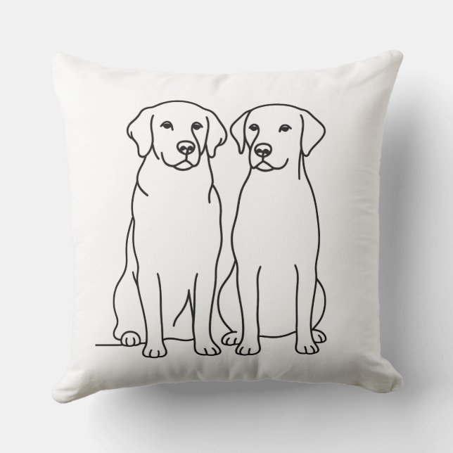 Aangepaste naam Golden Retriever & Labrador Minima Kussen (Achterkant)