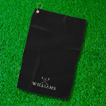 Aangepaste naam Golf Clubs Black en White Golfhanddoek<br><div class="desc">Pas de naam in klassieke typografie aan om een uniek golfgeschenk te creëer en in het belang van elke golfer. Ontworpen door: Thisnotme©</div>