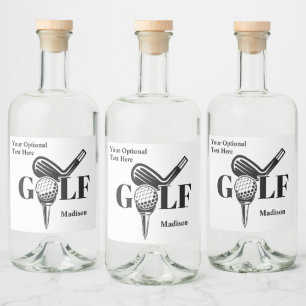 Aangepaste Naam Golf Likeurfles Etiket