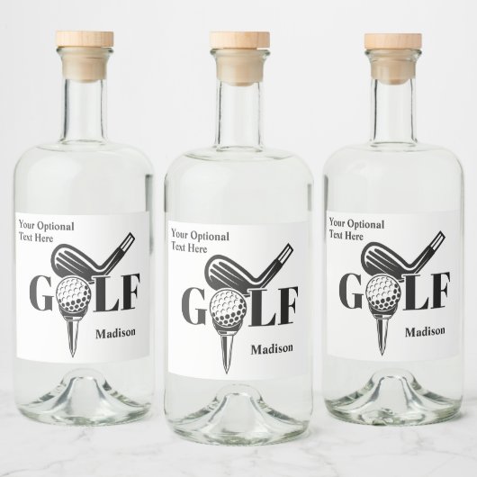 Aangepaste Naam Golf Likeurfles Etiket (Flessen)