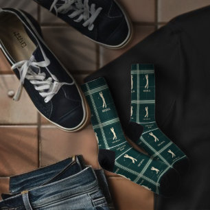 Aangepaste naam Golf Logo Hole in één geplakt patr Sokken