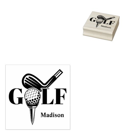 Aangepaste Naam Golf Rubberstempel (Gestempeld)