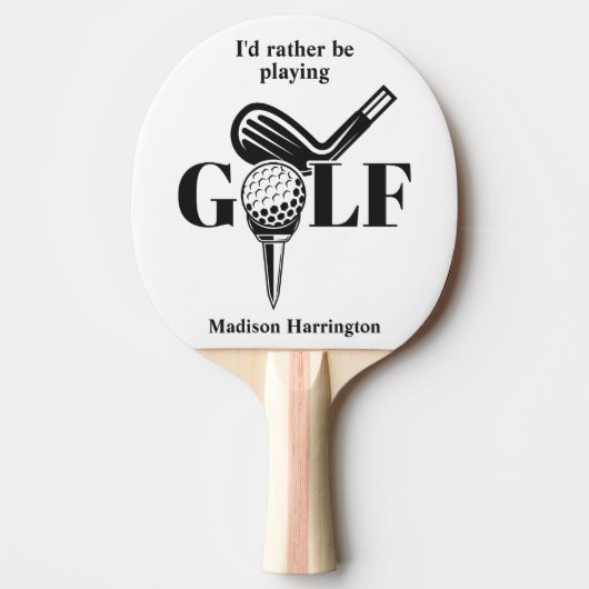 Aangepaste Naam Golf Tafeltennisbatje (Voorkant)
