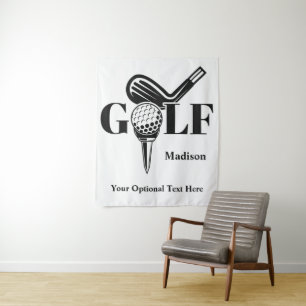 Aangepaste Naam Golf Wandkleed