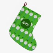 Aangepaste naam Golfbal & T-shirt Kerstmis Kous Grote Kerstsok (Voorkant (Hangend))