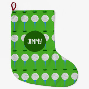 Aangepaste naam Golfbal & T-shirt Kerstmis Kous Grote Kerstsok