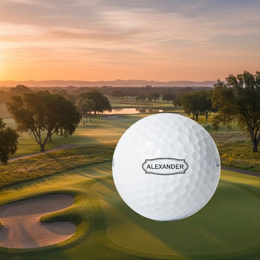 Aangepaste naam golfballen met elegant grens lijst
