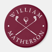 Aangepaste naam Golfclubs Bourgondië en Wit Magneet (Voorkant)