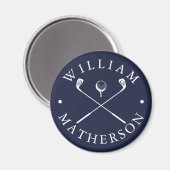 Aangepaste naam Golfclubs Marine Blauw en Wit Magneet (Voorkant / Achterkant)