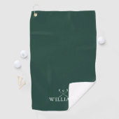 Aangepaste naam golfclubs smaragdgroen golfhanddoek (Insitu)