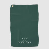Aangepaste naam golfclubs smaragdgroen golfhanddoek (Voorkant)