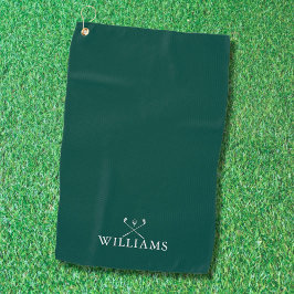 Aangepaste naam golfclubs smaragdgroen golfhanddoek