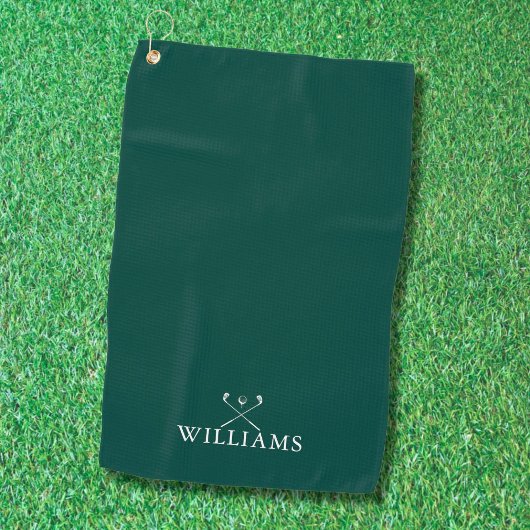 Aangepaste naam golfclubs smaragdgroen golfhanddoek