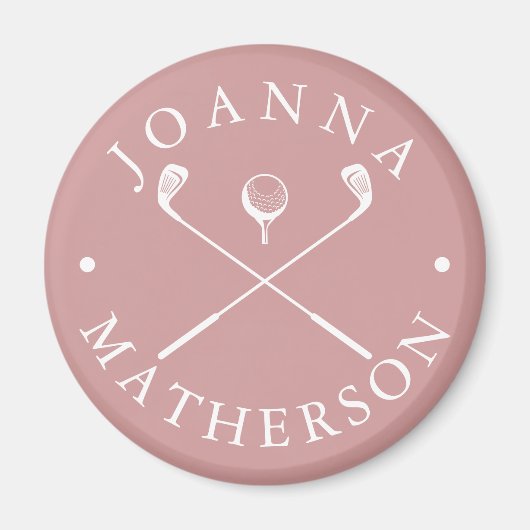 Aangepaste naam golfclubs Stoffig Roos en witte ma Magneet (Voorkant)